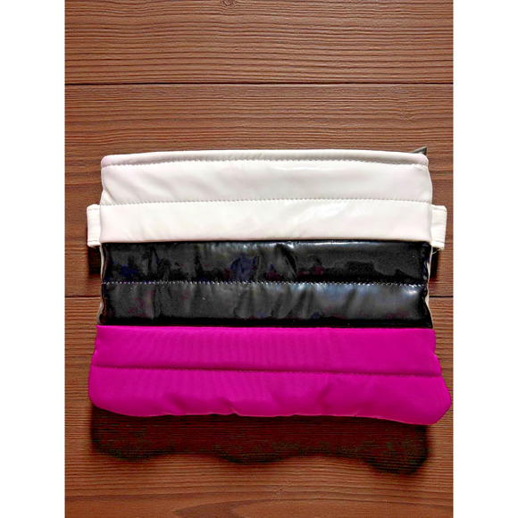 Think Royln Colorblock Tote & Pouch Set NWT Quilted Removable Strap Bags Pink - Picture 9 of 10